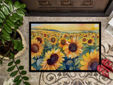 Kansas Sunflowers in Watercolor Doormat 3