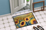 Kansas Sunflowers in Watercolor Doormat 3