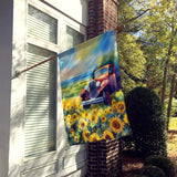 Kansas Sunflowers in Watercolor House Flag 1