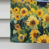 Kansas Sunflowers in Watercolor House Flag 1