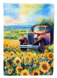 Kansas Sunflowers in Watercolor House Flag 1