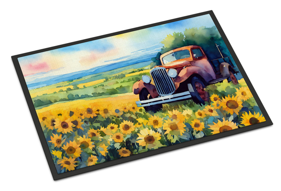 Kansas Sunflowers in Watercolor Doormat 1