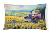 Rectangle Kansas Sunflowers in Watercolor Throw Pillow
