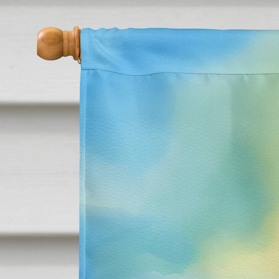 Kansas Sunflowers in Watercolor House Flag 2