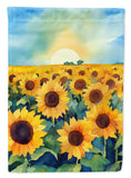 Kansas Sunflowers in Watercolor House Flag 2