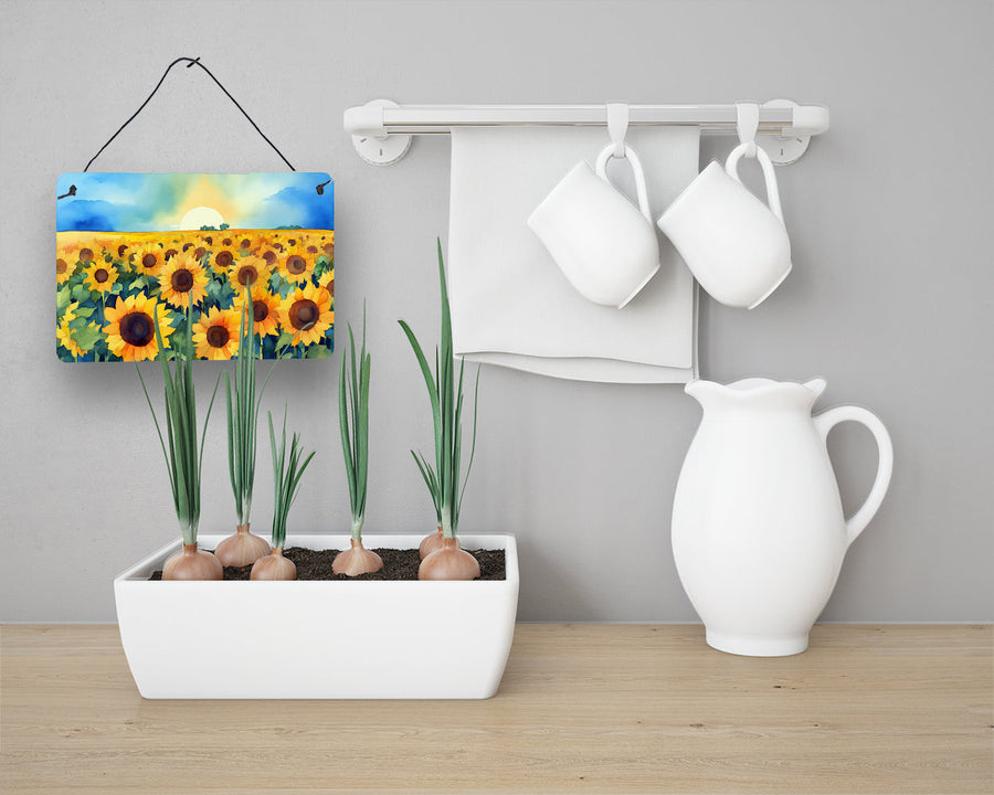 Kansas Sunflowers in Watercolor Wall or Door Hanging Prints 2