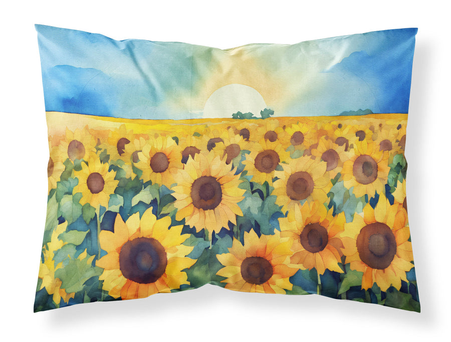 Kansas Sunflowers in Watercolor Standard Pillowcase 1