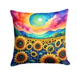 Square Colorful Sunflowers Throw Pillow 1