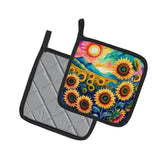 Colorful Sunflowers Pair of Pot Holders 1