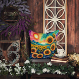 Square Colorful Sunflowers Throw Pillow 3