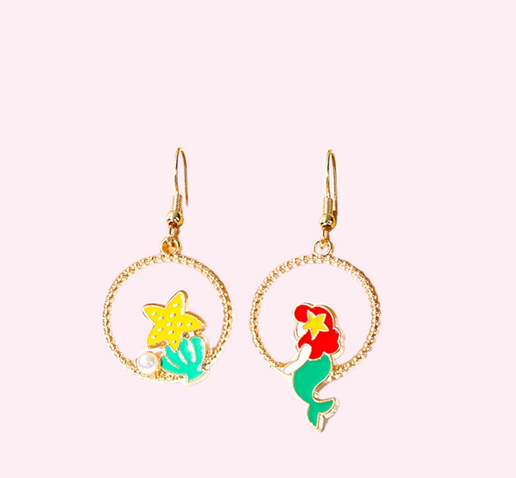 Mermaid Fish Hook Earrings