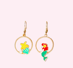 Mermaid Fish Hook Earrings