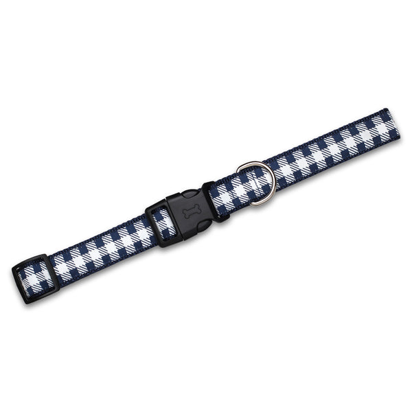 Picnic Plaid (Navy) - Dog Collar