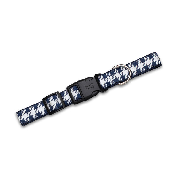 Picnic Plaid (Navy) - Dog Collar