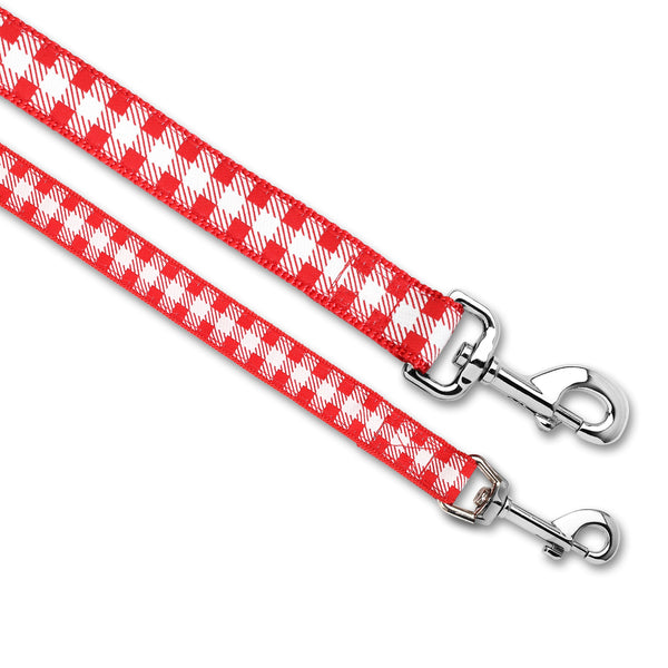 Picnic Plaid (Red) - Dog Leash