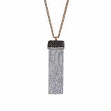 Gold Tone Natural Pendant Necklace with Accent Stones - White Howlite