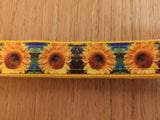 Leash/ Large/  Blue & Green Sunflowers