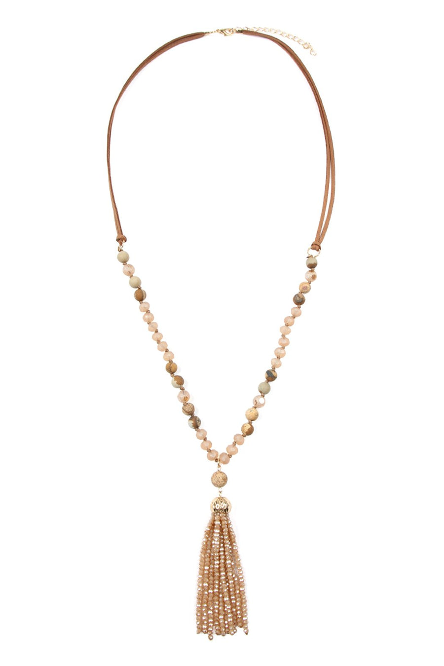 Beaded Tassel Pendant Necklace- 6 Colors