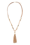 Beaded Tassel Pendant Necklace- 6 Colors