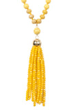 Beaded Tassel Pendant Necklace- 6 Colors