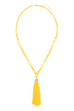 Beaded Tassel Pendant Necklace- 6 Colors