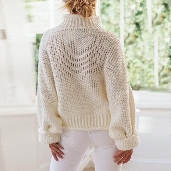 Loose Knit Mock Neck Pullover Sweater- 3 Colors