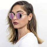 DRESDEN | Modern Flat Top Slender Round Sunglasses- 5 Colors