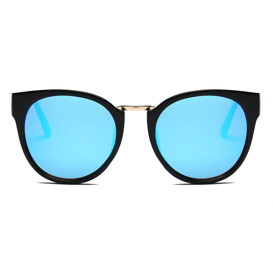 BILBAO |Round Cat-Eye Fashion Sunglasses- Blue/Black/Gold