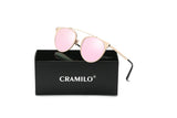 FRISCO | Modern Horn Rimmed Metal Frame Round Sunglasses- 5 Colors