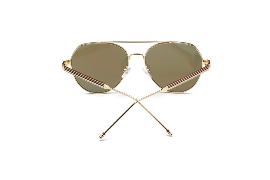 ERIE - Modern Teardrop Aviator Flat Mirrored Flat Lens Sunglasses