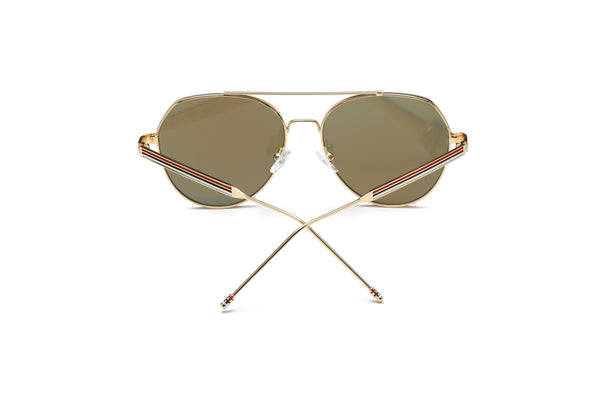 ERIE - Modern Teardrop Aviator Flat Mirrored Flat Lens Sunglasses