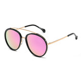 FARMINDALE | Polarized Circle Round Brow Bar Sunglasses- 6 Colors