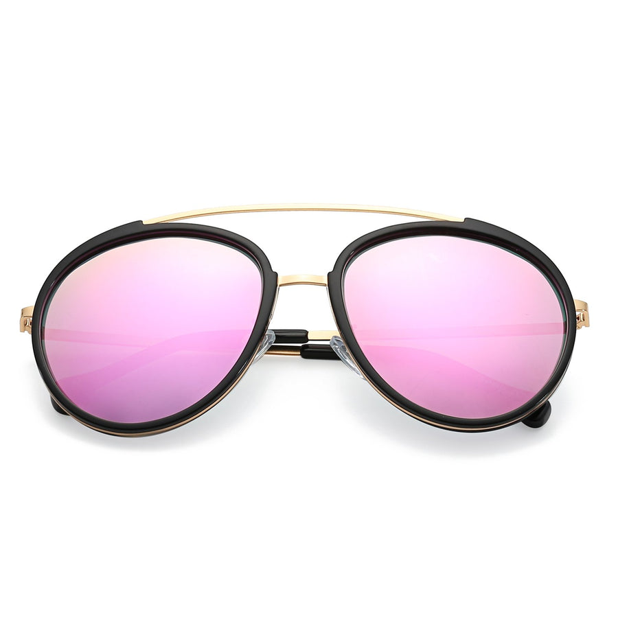 FARMINDALE | Polarized Circle Round Brow Bar Sunglasses- 6 Colors