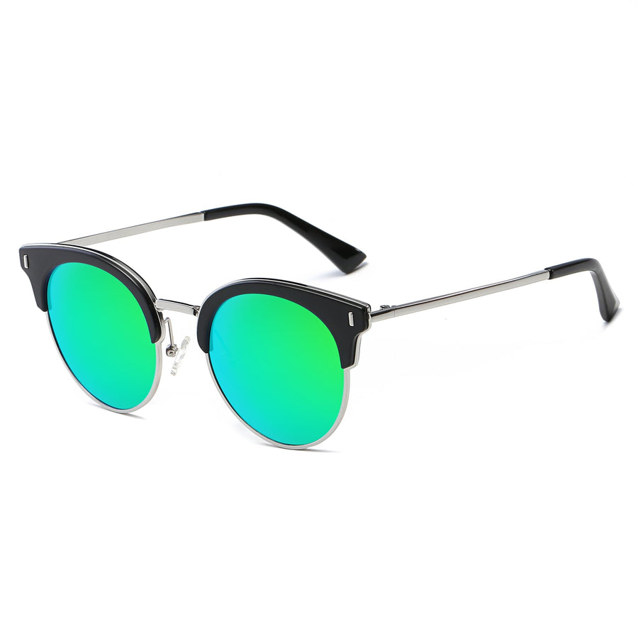 BILOXI Half Frame Round Cat-Eye Polarized Sunglasses- 6 Colors