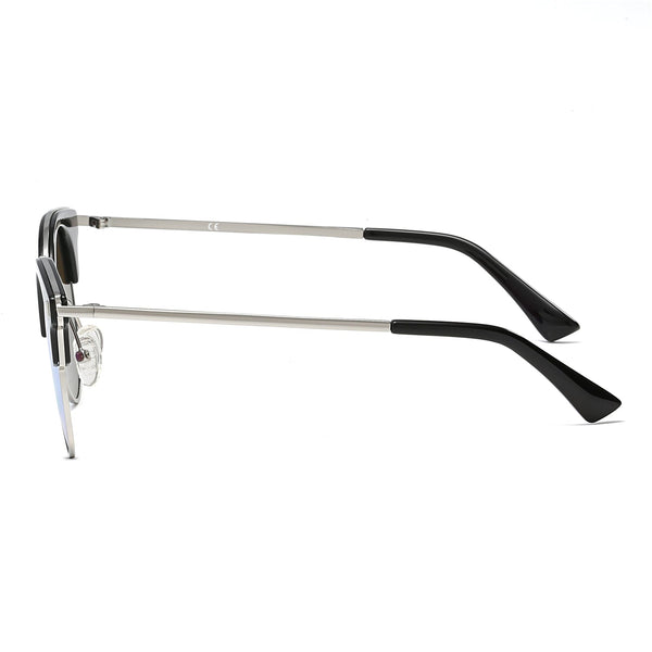 BILOXI | Women Half Frame Round Cat Eye Polarized Sunglasses