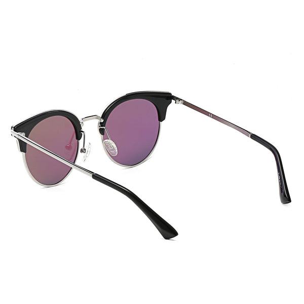 BILOXI | Women Half Frame Round Cat Eye Polarized Sunglasses