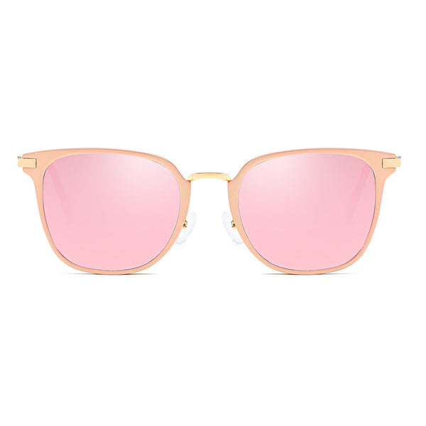 CAMBRIDGE | Pillowed Rectangle Flat Lens Horned Rim Sunglasses