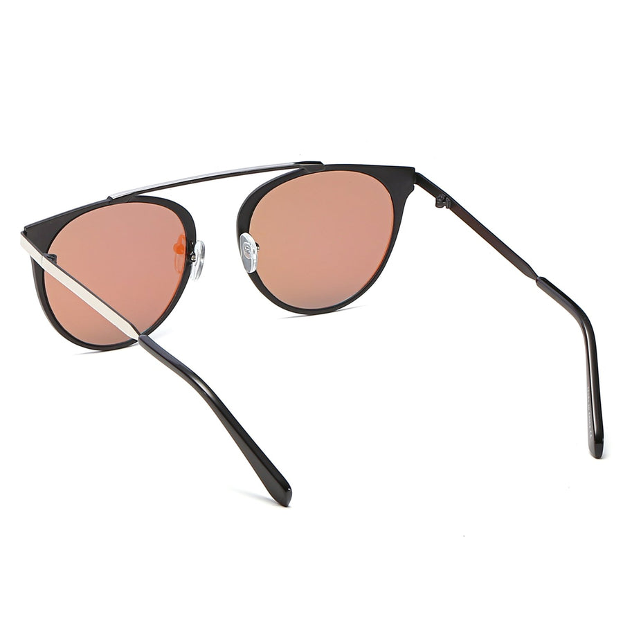 FRISCO | Modern Horn Rimmed Metal Frame Round Sunglasses- 5 Colors