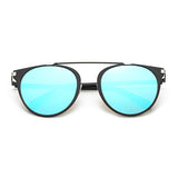 FRISCO | Modern Horn Rimmed Metal Frame Round Sunglasses- 5 Colors
