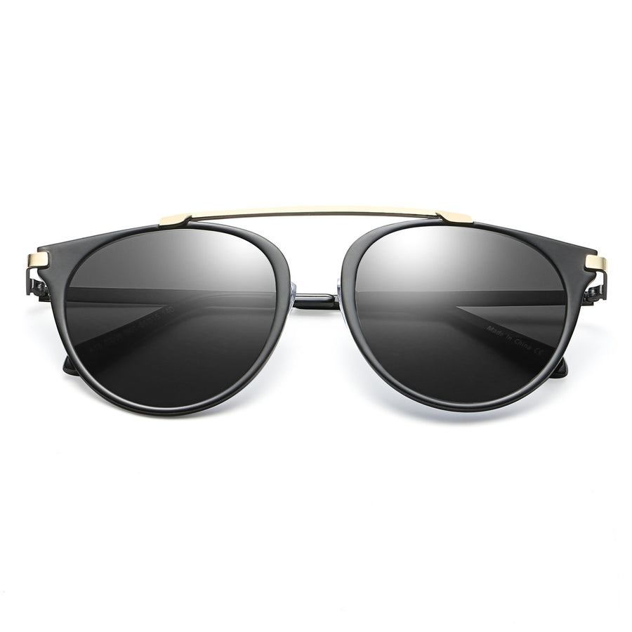 FRISCO | Modern Horn Rimmed Metal Frame Round Sunglasses- 5 Colors