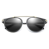 FRISCO | Modern Horn Rimmed Metal Frame Round Sunglasses- 5 Colors