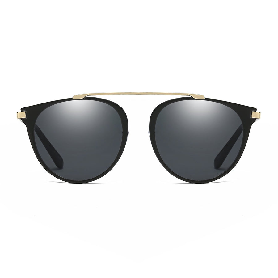 FRISCO | Modern Horn Rimmed Metal Frame Round Sunglasses- 5 Colors