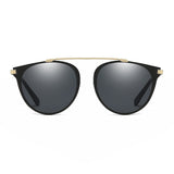 FRISCO | Modern Horn Rimmed Metal Frame Round Sunglasses- 5 Colors