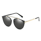 FRISCO | Modern Horn Rimmed Metal Frame Round Sunglasses- 5 Colors