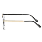 FRISCO | Modern Horn Rimmed Metal Frame Round Sunglasses- 5 Colors