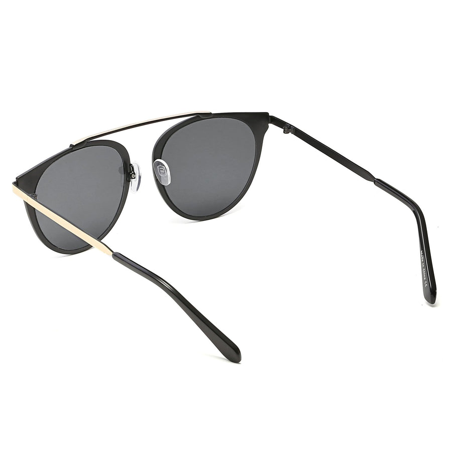 FRISCO | Modern Horn Rimmed Metal Frame Round Sunglasses- 5 Colors