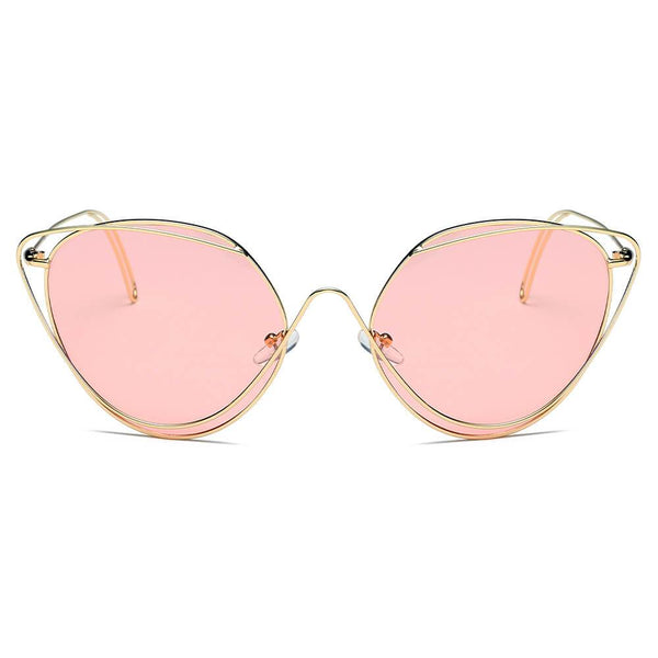 LISLE | Women Fashion Round Wire Art Cat Eye Sunglasses