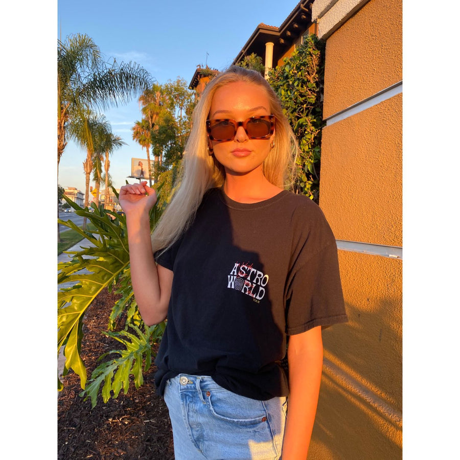 NOGALES | Retro Vintage Rectangle Fashion Sunglasses- Black