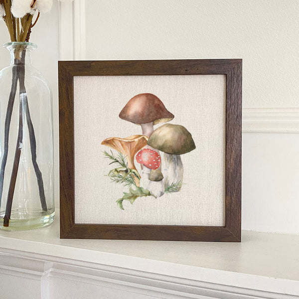 Forest Mushrooms - Framed Sign
