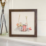 Fall Boots and Garden Tools - Framed Sign